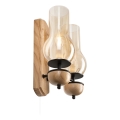 Brilagi - LED Nástěnné svítidlo COTTAGE 2xE14/40W/230V dub/hnědá
