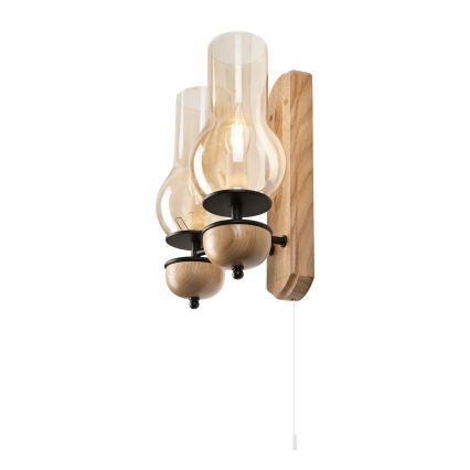 Brilagi - LED Nástěnné svítidlo COTTAGE 2xE14/40W/230V dub/hnědá