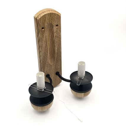 Brilagi - LED Nástěnné svítidlo COTTAGE 2xE14/40W/230V dub/hnědá