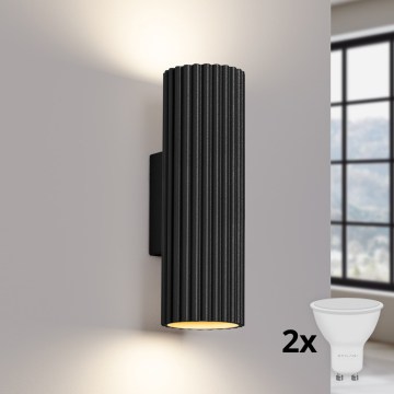 Brilagi - LED Nástěnné svítidlo CRESTO 2xGU10/10W/230V 20 cm černá