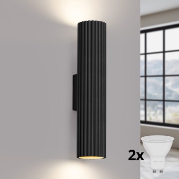 Brilagi - LED Nástěnné svítidlo CRESTO 2xGU10/10W/230V 30 cm černá