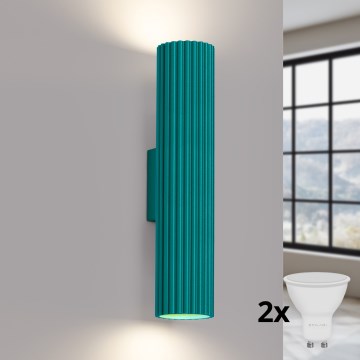 Brilagi - LED Nástěnné svítidlo CRESTO 2xGU10/10W/230V 30 cm tyrkysová