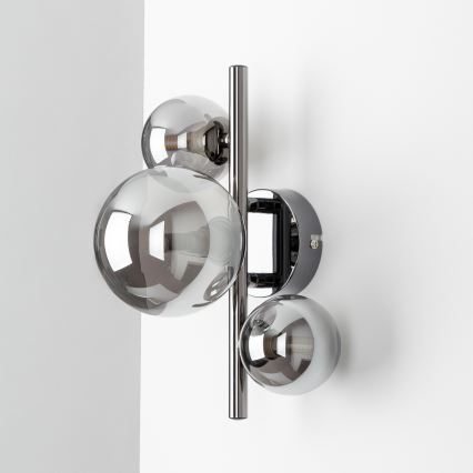 Brilagi - LED Nástěnné svítidlo MILLA 3xG9/3W/230V černý chrom/kouřová