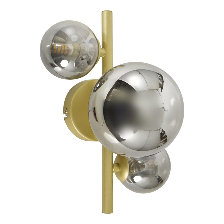 Brilagi - LED Nástěnné svítidlo MILLA 3xG9/3W/230V zlatá/kouřová