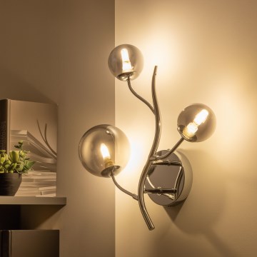 Brilagi - LED Nástěnné svítidlo MISTEL 3xG9/3W/230V černý chrom/kouřová