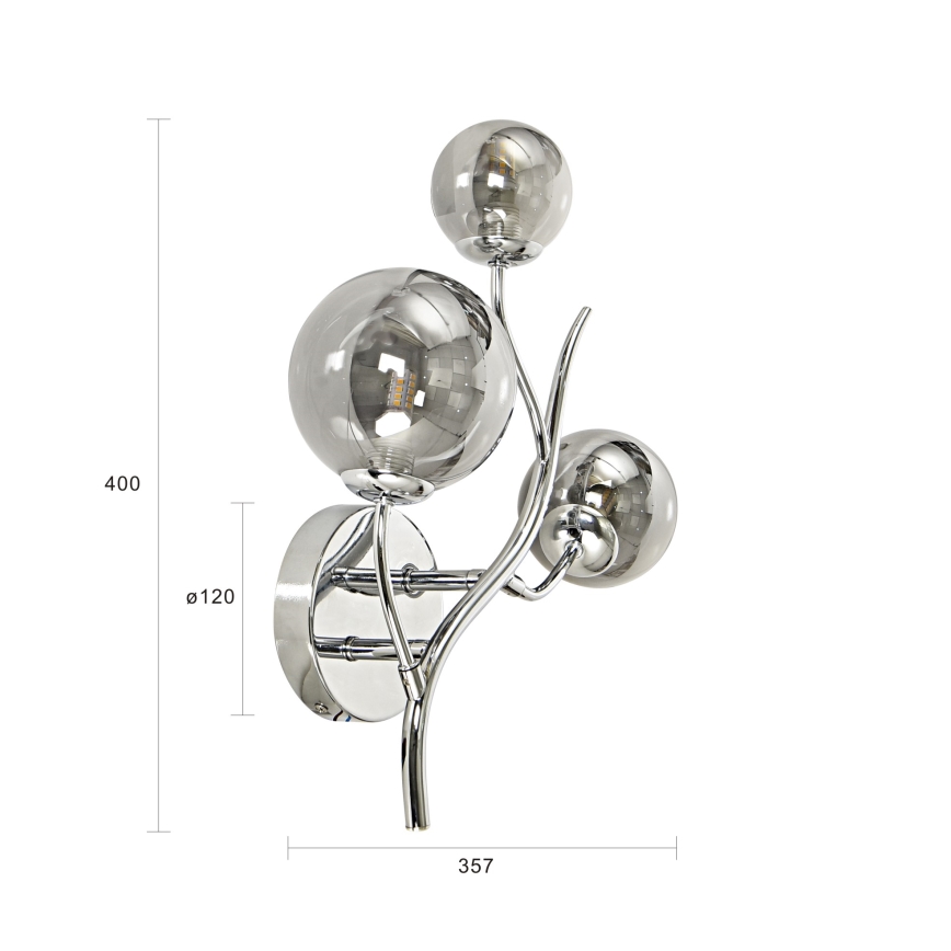 Brilagi - LED Nástěnné svítidlo MISTEL 3xG9/3W/230V černý chrom/kouřová