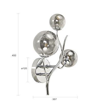 Brilagi - LED Nástěnné svítidlo MISTEL 3xG9/3W/230V lesklý chrom/kouřová