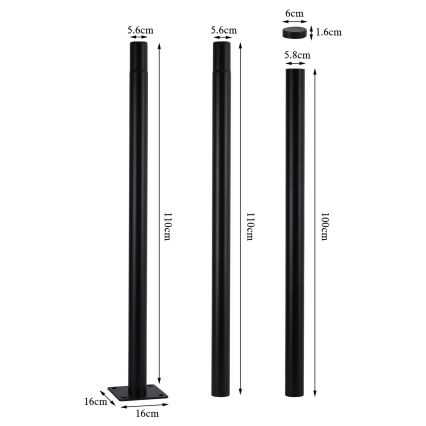 Brilagi - LED Pouliční lampa se sloupem 3 m URBANSPARK LED/120W/230V černá IP65