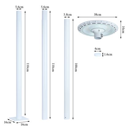 Brilagi - LED Pouliční lampa URBANSPARK LED/120W/230V bílá IP65