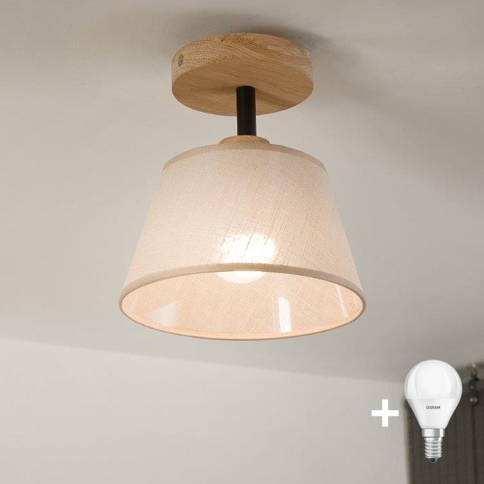 Brilagi - LED  Přisazený lustr ANTHONY 1xE14/60W/230V dub/béžová
