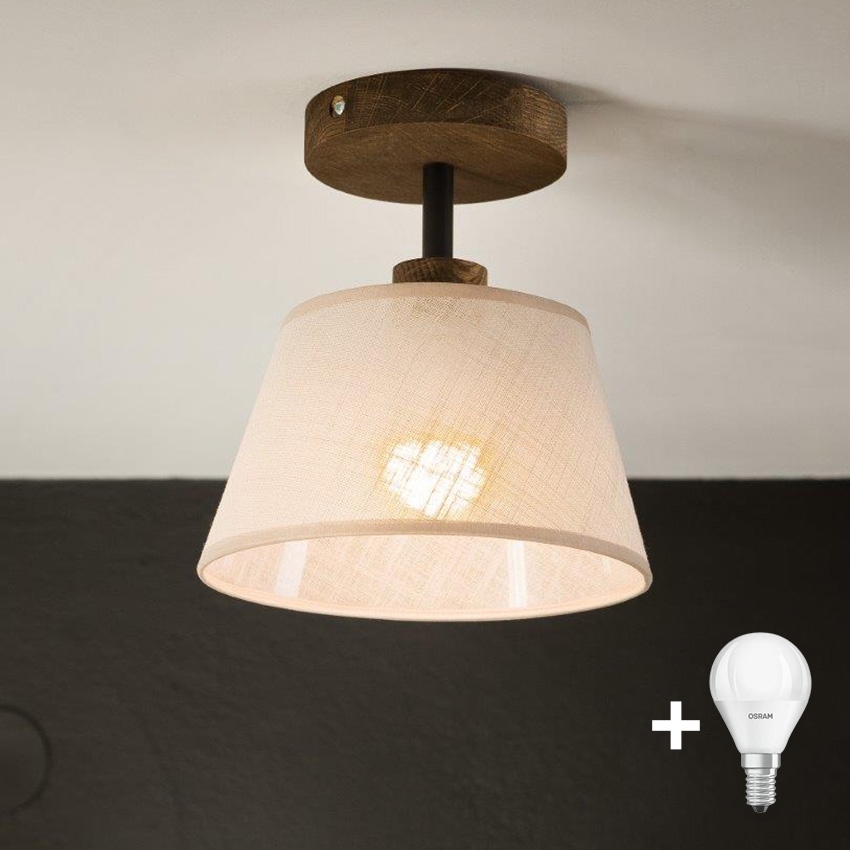 Brilagi - LED  Přisazený lustr ANTHONY 1xE14/60W/230V dub ořech/béžová