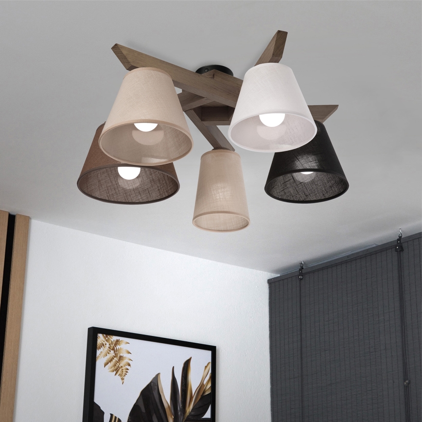 Brilagi - LED  Přisazený lustr ANTHONY 5xE14/40W/230V dub ořech