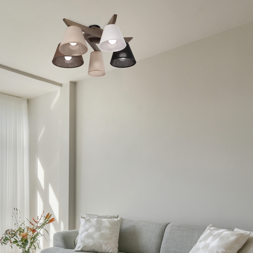 Brilagi - LED  Přisazený lustr ANTHONY 5xE14/40W/230V dub ořech