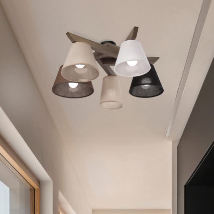 Brilagi - LED  Přisazený lustr ANTHONY 5xE14/40W/230V dub ořech