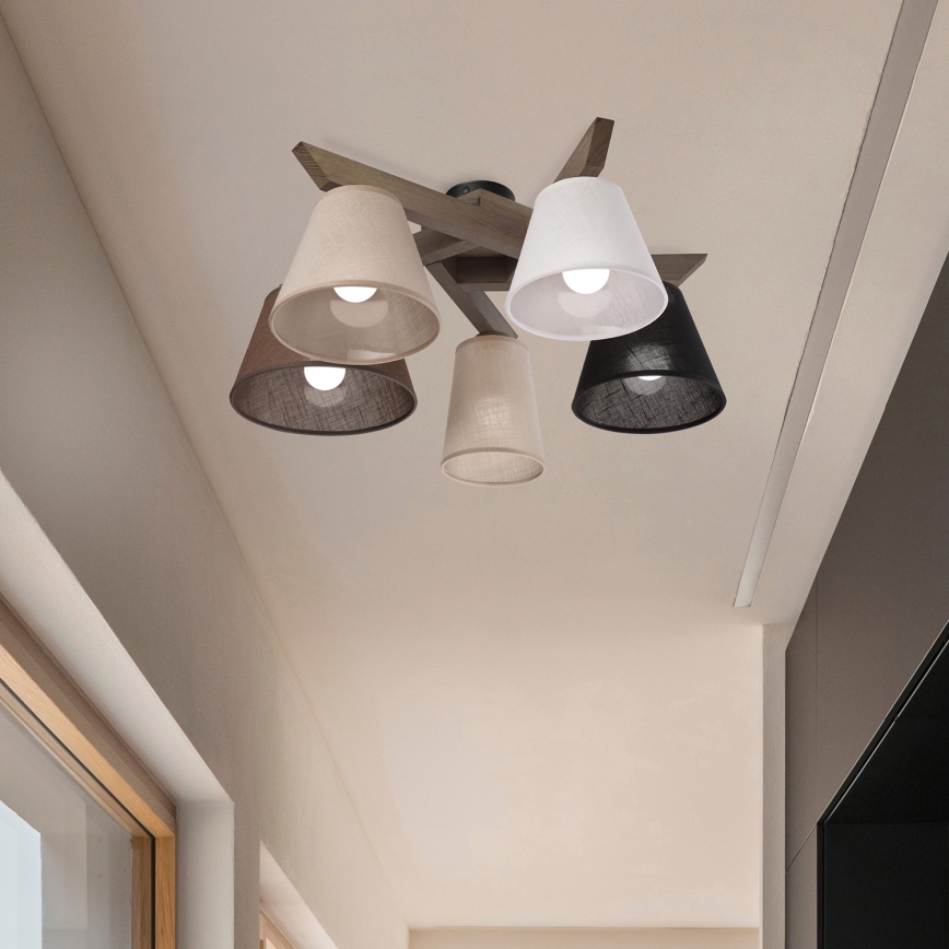 Brilagi - LED  Přisazený lustr ANTHONY 5xE14/40W/230V dub ořech