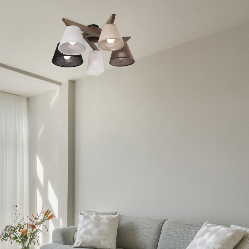 Brilagi - LED  Přisazený lustr ANTHONY 5xE14/40W/230V dub ořech