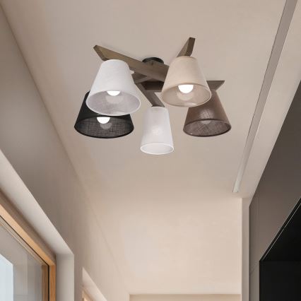Brilagi - LED  Přisazený lustr ANTHONY 5xE14/40W/230V dub ořech