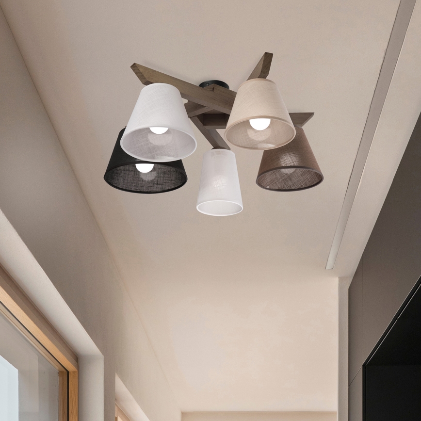 Brilagi - LED  Přisazený lustr ANTHONY 5xE14/40W/230V dub ořech