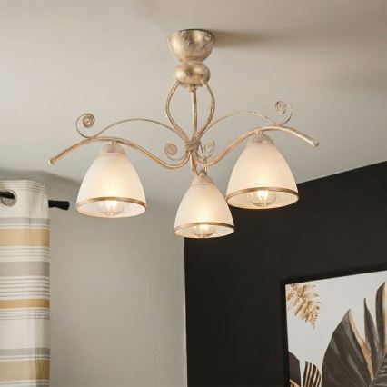 Brilagi - LED Přisazený lustr ANTICO 3xE27/60W/230V 3000K bílá patina