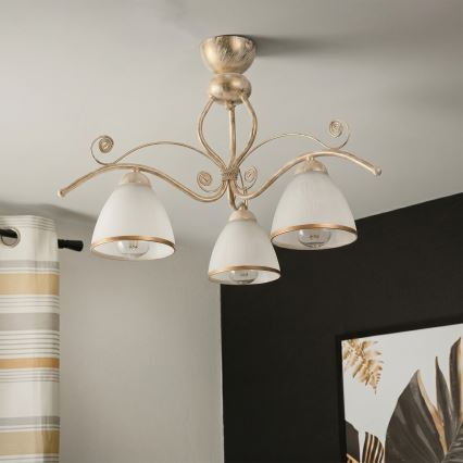 Brilagi - LED Přisazený lustr ANTICO 3xE27/60W/230V 3000K bílá patina