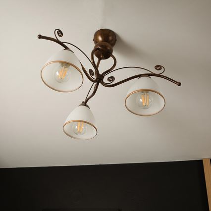 Brilagi - LED Přisazený lustr ANTICO 3xE27/60W/230V bronz patina
