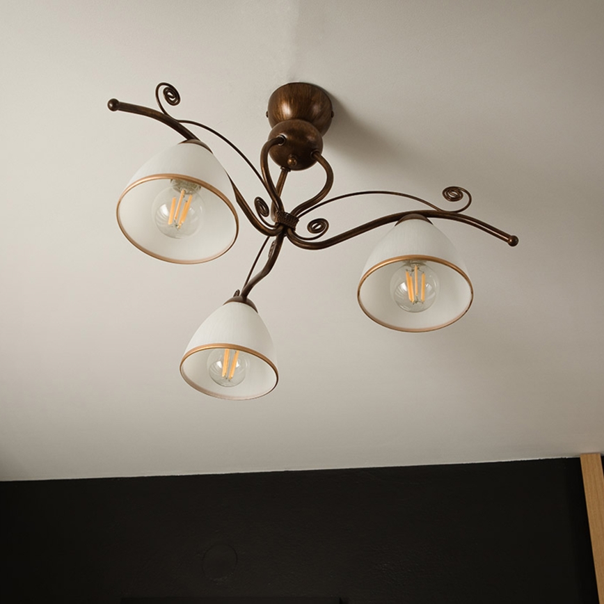 Brilagi - LED Přisazený lustr ANTICO 3xE27/60W/230V bronz patina