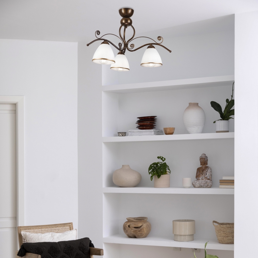 Brilagi - LED Přisazený lustr ANTICO 3xE27/60W/230V bronz patina