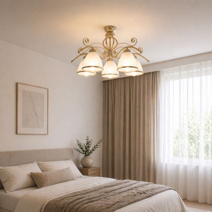 Brilagi - LED Přisazený lustr ANTICO 5xE27/60W/230V 3000K bílá patina