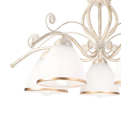Brilagi - LED Přisazený lustr ANTICO 5xE27/60W/230V 3000K bílá patina