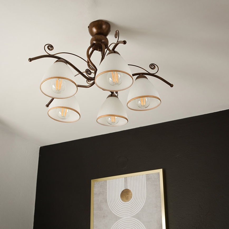 Brilagi - LED Přisazený lustr ANTICO 5xE27/60W/230V bronz patina