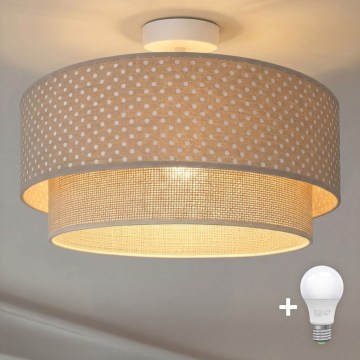 Brilagi - LED Přisazený lustr BOHO BOBO 1xE27/10W/230V pr. 40 cm puntíky béžová/krémová