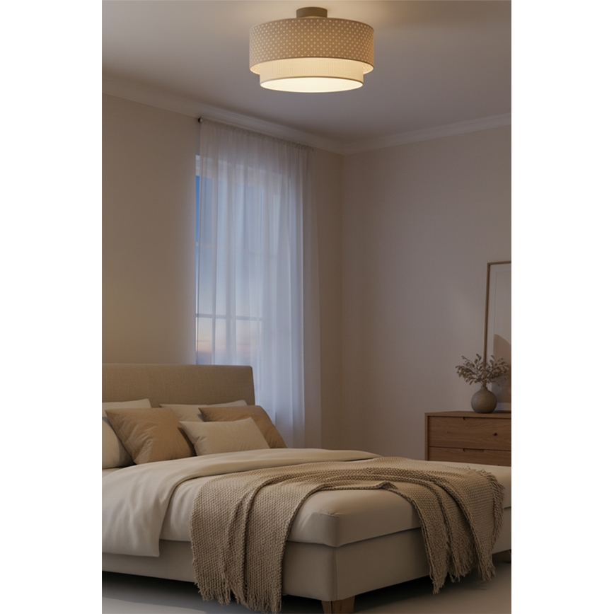 Brilagi - LED Přisazený lustr BOHO BOBO 1xE27/60W/230V pr. 40 cm puntíky béžová/krémová
