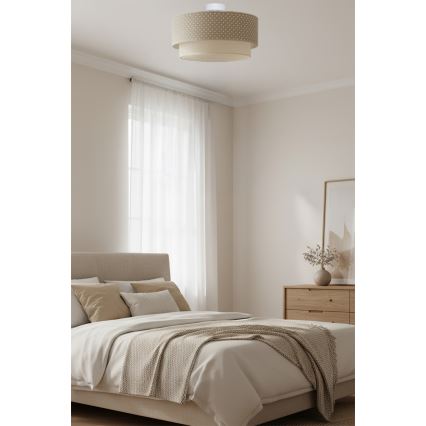 Brilagi - LED Přisazený lustr BOHO BOBO 1xE27/60W/230V pr. 40 cm puntíky béžová/krémová