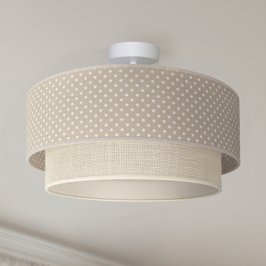 Brilagi - LED Přisazený lustr BOHO BOBO 1xE27/60W/230V pr. 40 cm puntíky béžová/krémová