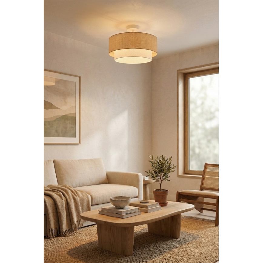 Brilagi - LED Přisazený lustr BOHO ECO 1xE27/10W/230V pr. 40 cm béžová/krémová