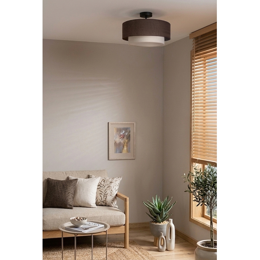 Brilagi - LED Přisazený lustr BOHO ECO 1xE27/10W/230V pr. 40 cm hnědá/krémová