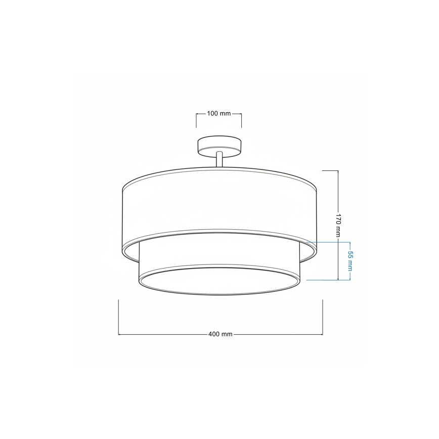 Brilagi - LED Přisazený lustr BOHO ECO 1xE27/10W/230V pr. 40 cm modrá/krémová