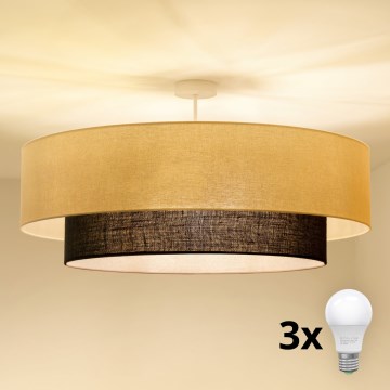 Brilagi - LED Přisazený lustr BOHO STYLE 3xE27/15W/230V pr. 80 cm krémová/hnědá