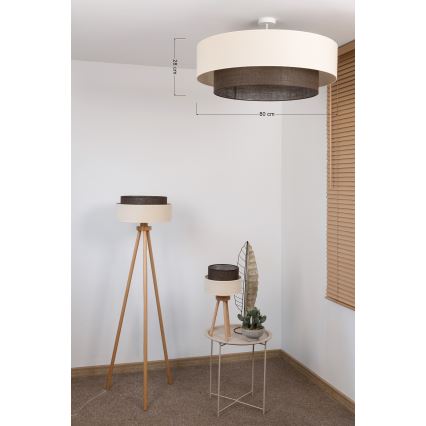 Brilagi - LED Přisazený lustr BOHO STYLE 3xE27/15W/230V pr. 80 cm krémová/hnědá