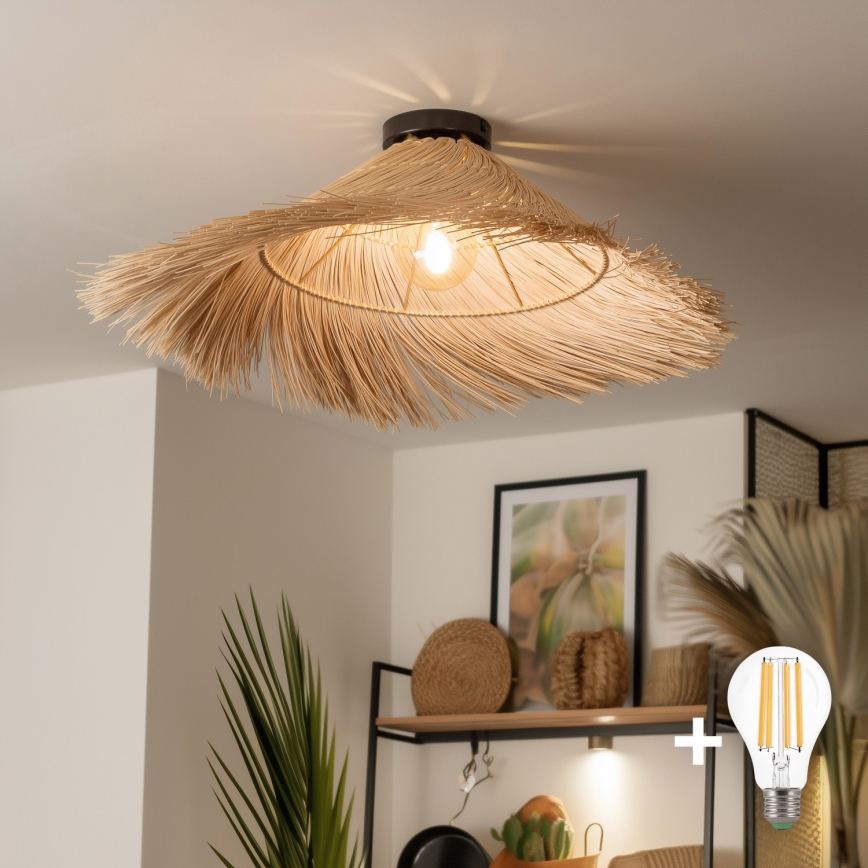 Brilagi - LED Přisazený lustr CERIA BOHO 1xE27/40W/230V pr. 70 cm ratan