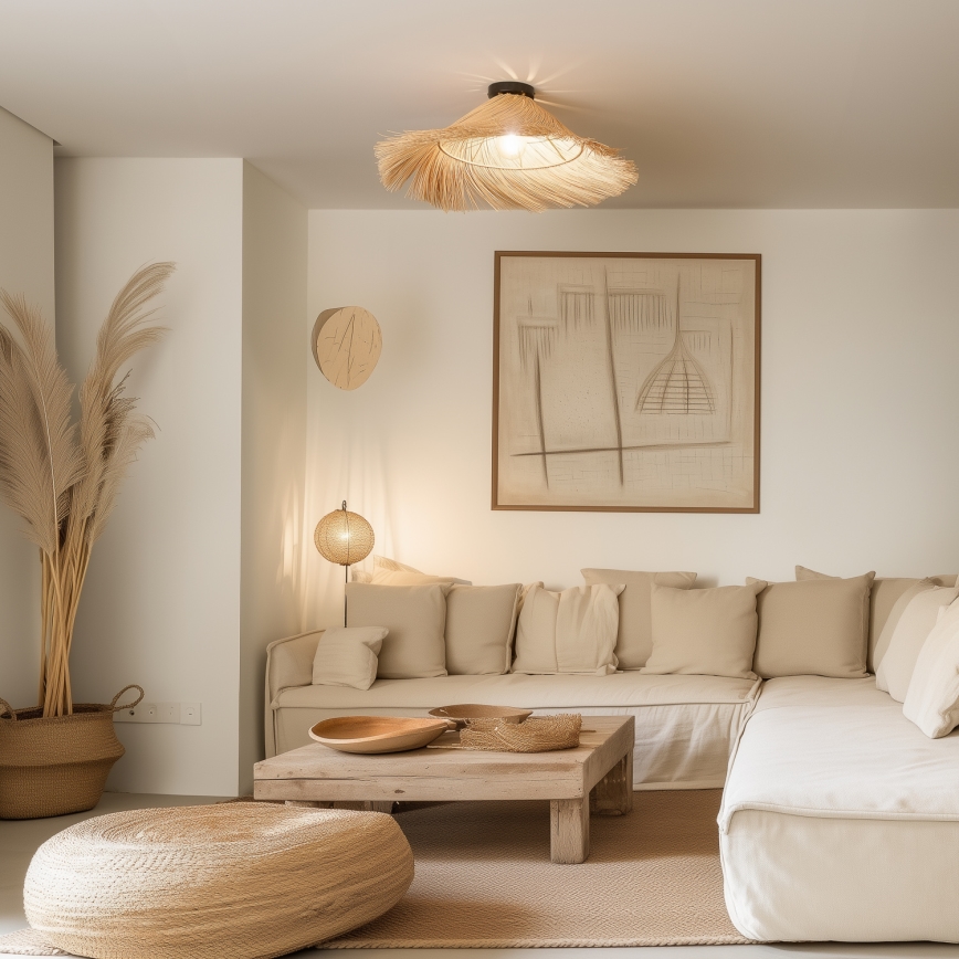 Brilagi - LED Přisazený lustr CERIA BOHO 1xE27/40W/230V pr. 70 cm ratan