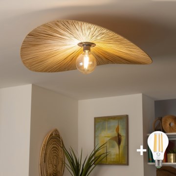 Brilagi - LED Přisazený lustr CERIA BOHO 1xE27/40W/230V pr. 80 cm rafie/dub