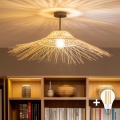 BRILAGI - LED Přisazený lustr CERIA BOHO 1xE27/60W/230V pr. 70 cm černá/béžová