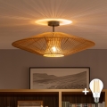 BRILAGI - LED Přisazený lustr CERIA BOHO 1xE27/60W/230V pr. 70 cm černá/hnědá