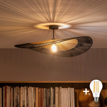 Brilagi - LED Přisazený lustr CERIA BOHO 1xE27/60W/230V pr. 80 cm černá/hnědá