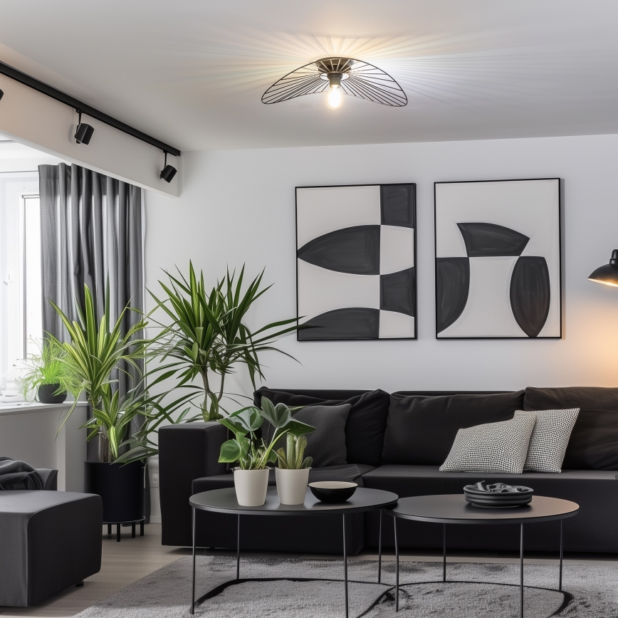 Brilagi - LED Přisazený lustr CERIA WIRE 1xE27/40W/230V 40x56 cm černá