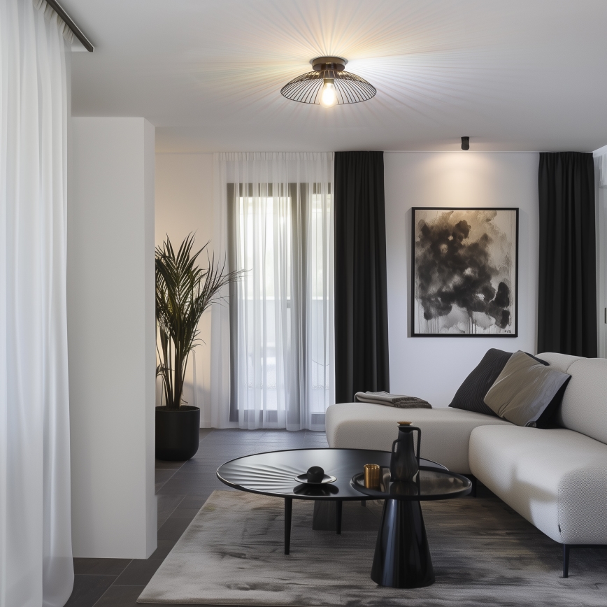 Brilagi - LED Přisazený lustr CERIA WIRE 1xE27/40W/230V pr. 26 cm černá