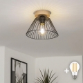 BRILAGI - LED Přisazený lustr CERIA WIRE 1xE27/40W/230V pr. 30 cm černá/dub