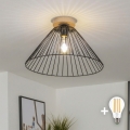 BRILAGI - LED Přisazený lustr CERIA WIRE 1xE27/40W/230V pr. 45 cm černá/dub