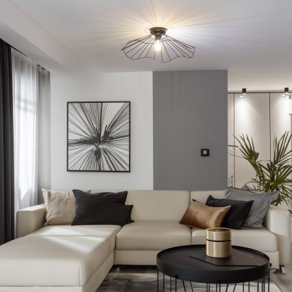 Brilagi - LED Přisazený lustr CERIA WIRE 1xE27/40W/230V pr. 60 cm černá